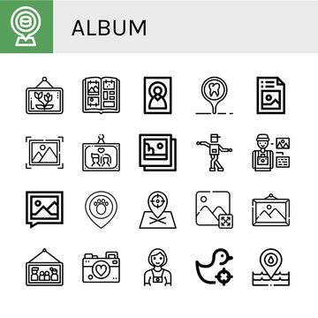 album simple icons set