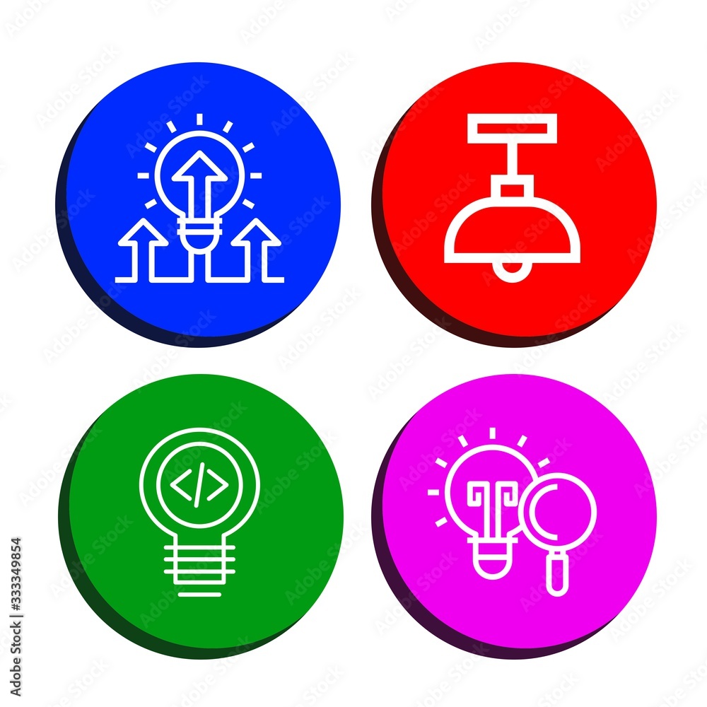 Poster lightbulb simple icons set