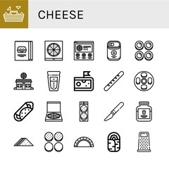 cheese simple icons set