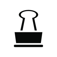 Clip binder icon , template logo design vector emblem isolated illustration , outline solid background white