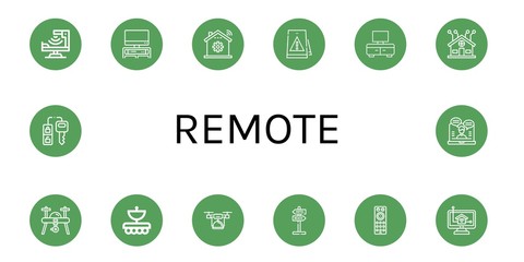 remote icon set