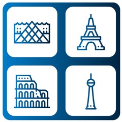 paris simple icons set