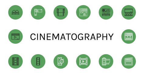 cinematography icon set