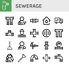 sewerage simple icons set