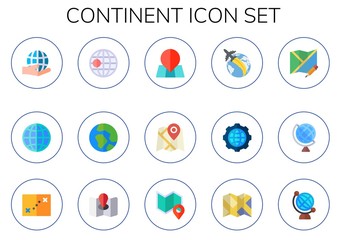 continent icon set