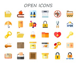Modern Simple Set of open Vector flat Icons