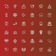 Editable 36 anniversary icons for web and mobile