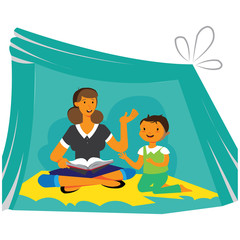 mother and child learn vector design