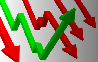 up and down financial arrows