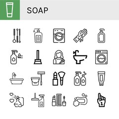 soap simple icons set