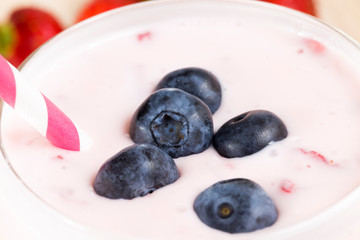 yogurt and blueberries