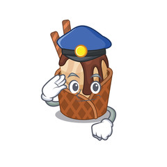 A picture of coffee ice cream performed as a Police officer