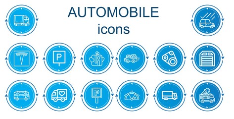 Editable 14 automobile icons for web and mobile