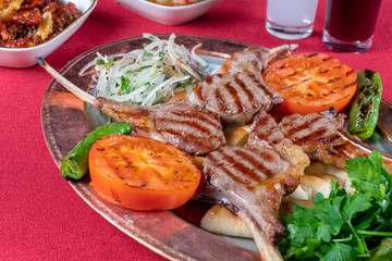 dinner menü with traditional drink raki 