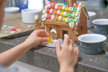 decorated gingerbread house