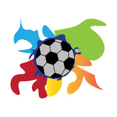 Obraz premium soccer ball icon illustration of simple color vector design