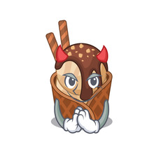 A picture of coffee ice cream in devil cartoon design