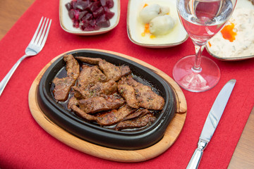 Liver kebab from turkish cuisine