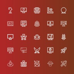 Editable 25 futuristic icons for web and mobile