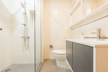 white toilet clean and simple bathroom