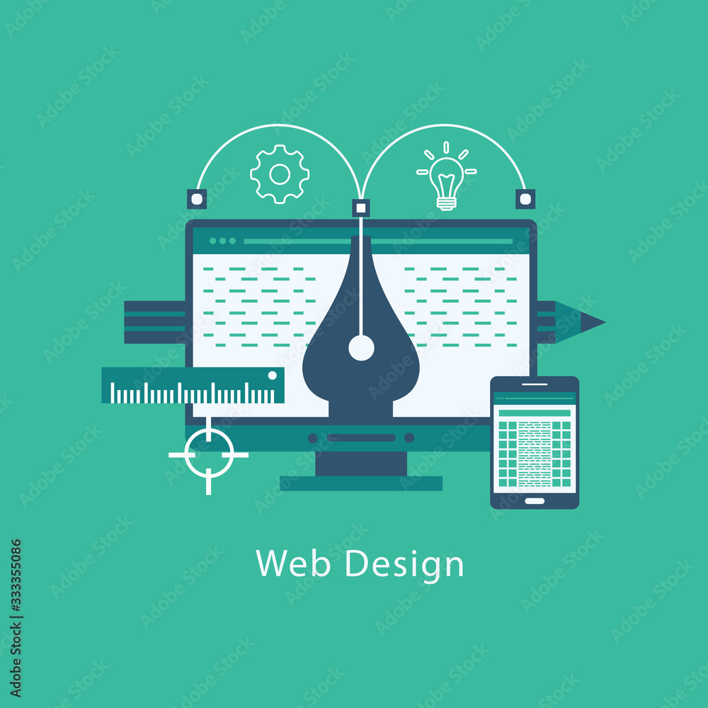 Poster design concepts icons for graphic and web design. flat style