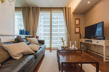 Interior, beautiful apartment, luxurious living room