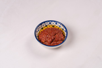 tomato sauce for breakfast stock photo