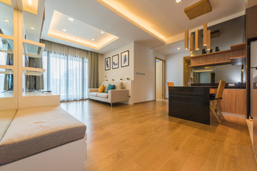 Interior, beautiful apartment, luxurious living room