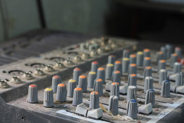 Old  Mixer equipment entertainment dirty with a lot of dust.