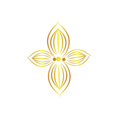 leaf illustration of gold logo design vector