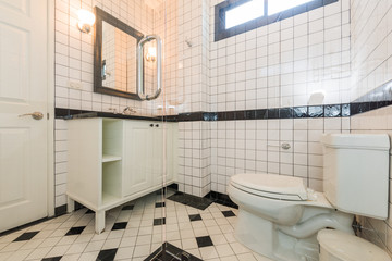 white toilet clean and simple bathroom