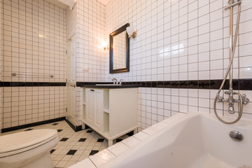 white toilet clean and simple bathroom