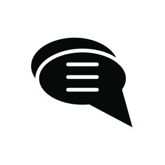 Bubble Speech Icon Emblem Isolated Illustration , Template Logo Design Simple Outline Solid Background White