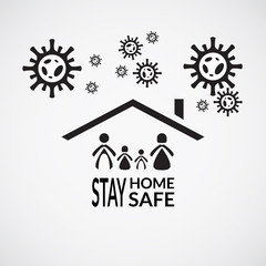 stay home vector illustration
