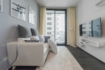 Interior, beautiful apartment, luxurious living room