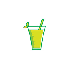 transparent melon juice colorful icon vector design
