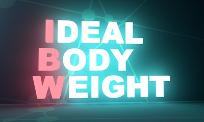 IBW - Ideal body weight acronym. Diet message concept. 3D rendering. Neon bulb illumination