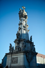 Fototapeta na wymiar Holy Trinity Column, a plague column located on Castle hill in the middle of Trinity Square in Budapest