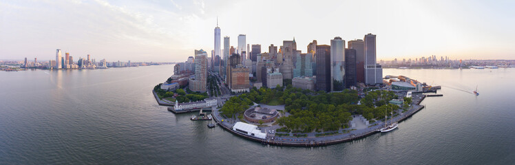 New York City NYC Manhattan Downtown Skyline panorama, New York City NYC, New York NY, USA.