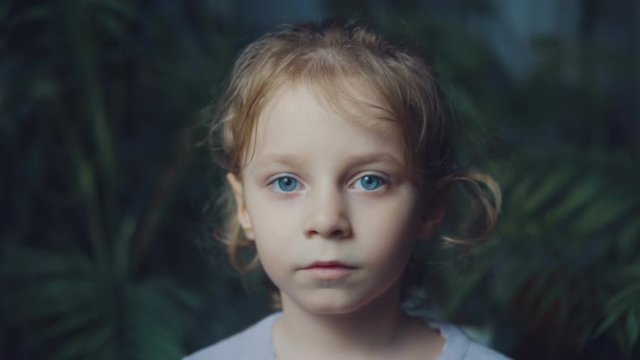 Portrait of a little girl of European appearance. Age 5 years