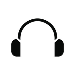 Headset Icon , Vector Template Logo Design Emblem Isolated Illustration , Communication Store 24 Hours , Outline Solid Background White