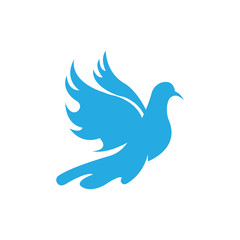 color illustration of a dove design vector