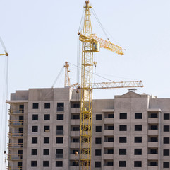 Fototapeta na wymiar construction cranes