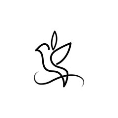 bird logo simple outline vector design