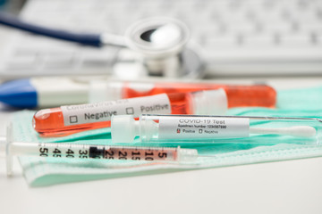 Blood test for COVID-19. Examination of a blood sample for the presence of SARS-CoV-2 coronavirus