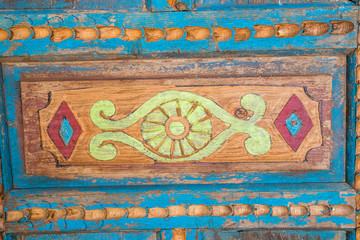 decorative drawings on the door