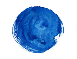 Blue watercolor circle backdrop logo