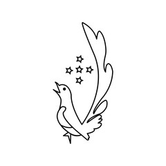 bird black line icon vector design
