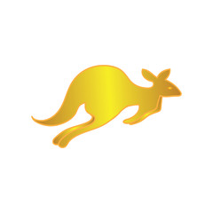 golden kangaroo vector illustration design