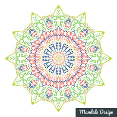 Mandala pattern for Mehndi, Henna, Yoga, Tattoo, Decoration. Mystic, oriental, alchemy ornament. Coloring book page. Vector illustration.